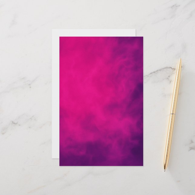 Neon Pink Smoke Paper Sheet – Customisable (Front/Back In Situ)