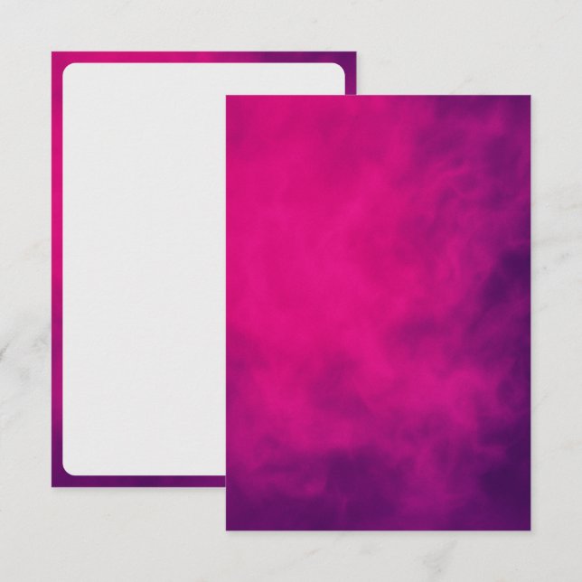 Neon Pink Smoke RSVP Card – Customisable (Front/Back)