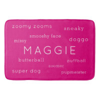 Neon Pink Soft Flat Dog Mat Name + Nickname