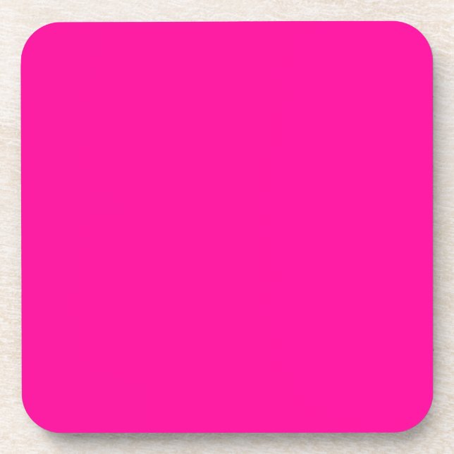 Neon Pink Solid Color Coaster (Front)