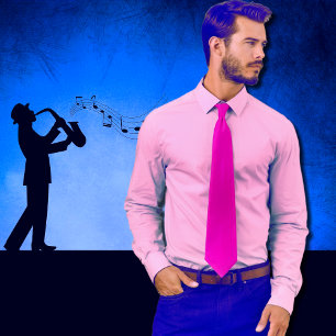 neon  pink  solid color tie