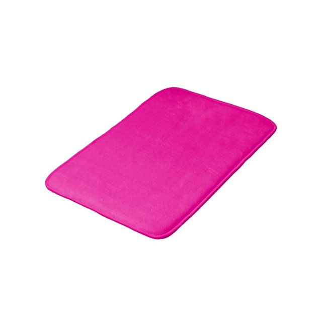 Neon Pink Solid Colour Bath Mat (Angled)