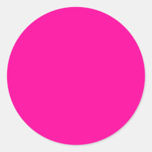 Neon Pink Solid Colour Classic Round Sticker