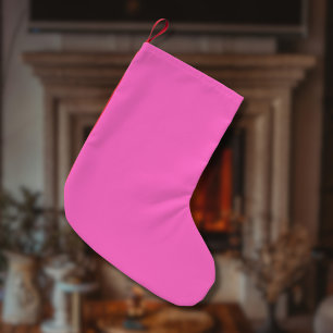 Neon Pink Solid Colour   Classic Small Christmas Stocking