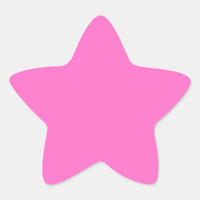 Neon Pink Solid Colour | Classic Star Sticker (Front)