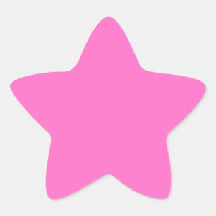 Neon Pink Solid Colour   Classic Star Sticker