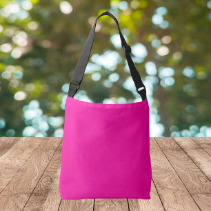 Neon Pink Solid Colour Crossbody Bag
