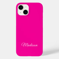 Neon Pink Solid Colour Custom Name