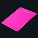 Neon Pink Solid Colour Customise It Notepad<br><div class="desc">This product is featured in Neon Pink, a very bright, vibrant pink colour. Easily customise this product with your own text, image or photo.</div>