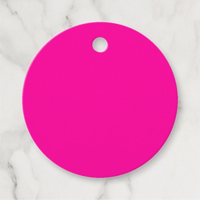 Neon Pink Solid Colour Favour Tags (Front)