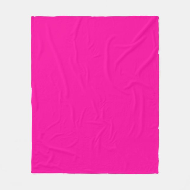 Neon Pink Solid Colour Fleece Blanket (Front)