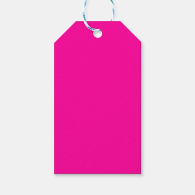 Neon Pink Solid Colour Gift Tags (Front)