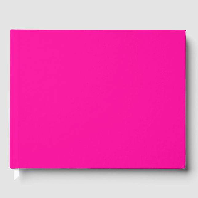 Neon Pink Solid Colour Guest Book (Front)