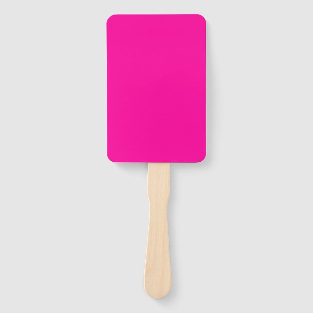 Neon Pink Solid Colour Hand Fan (Front)