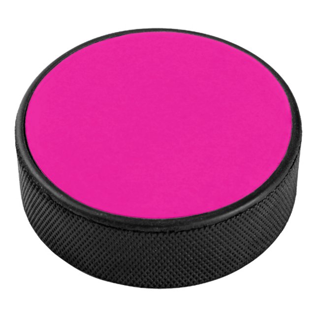 Neon Pink Solid Colour Hockey Puck (3/4)