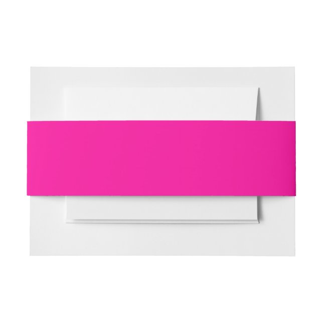 Neon Pink Solid Colour Invitation Belly Band (Front Example)