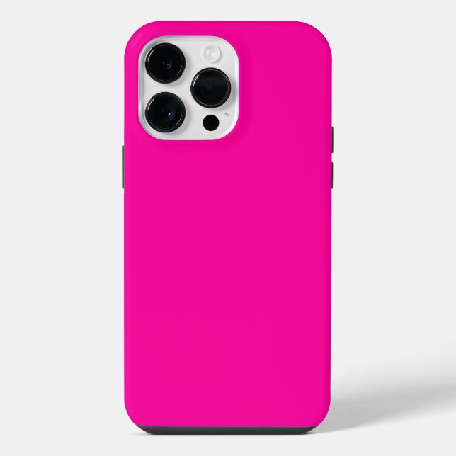 Neon Pink Solid Colour iPhone Case (Back)