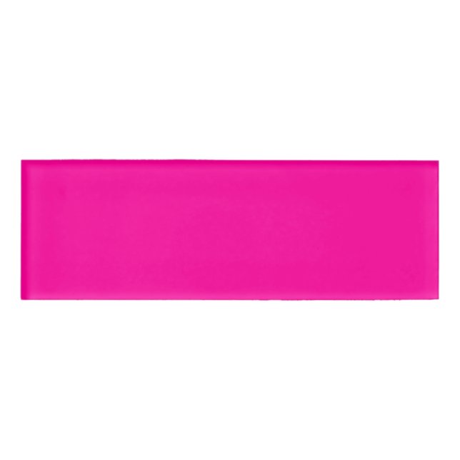 Neon Pink Solid Colour Name Tag (Front)
