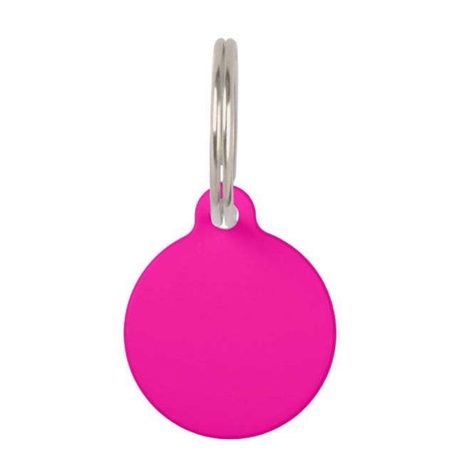 Neon Pink Solid Colour Pet Tag (Front)