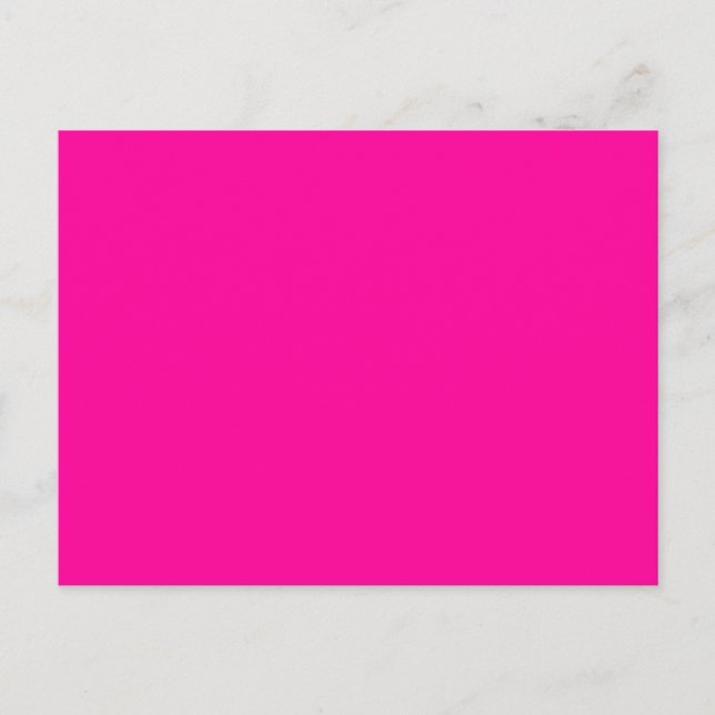 Neon Pink Solid Colour Postcard (Front)