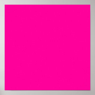 Neon Pink Solid Colour Poster