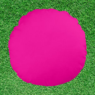 Neon Pink Solid Colour Round Cushion
