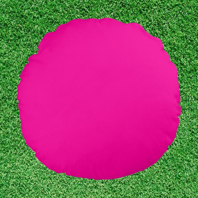 Neon Pink Solid Colour Round Cushion (Creator Uploaded)