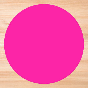 Neon Pink Solid Colour Round Paper Coaster