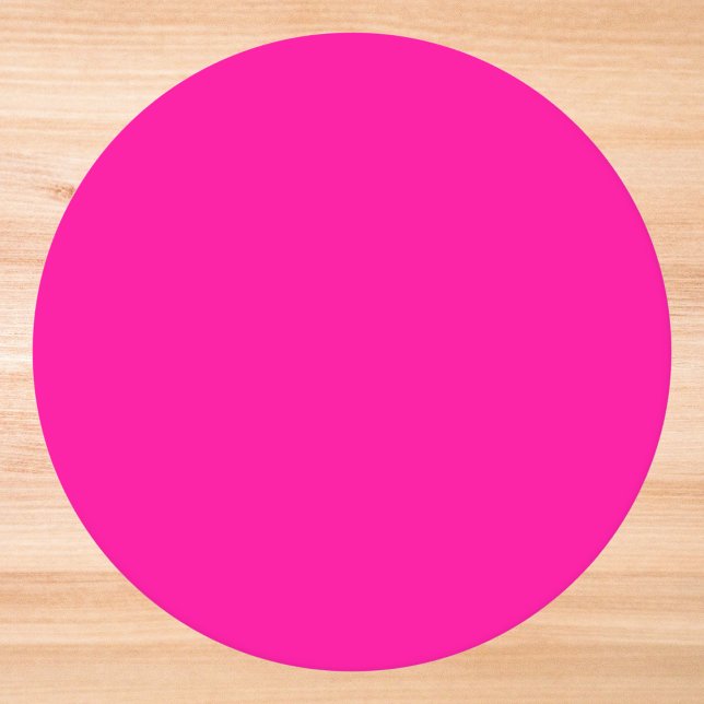 Neon Pink Solid Colour Round Paper Coaster (Creator Uploaded)