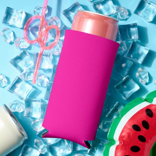 Neon Pink Solid Colour Seltzer Can Cooler (In Situ Summer)