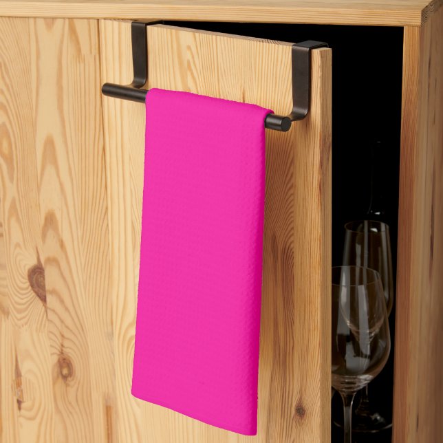 Neon Pink Solid Colour Tea Towel (Thirds Fold)