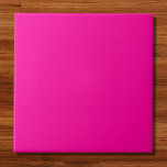 Neon Pink Solid Colour Tile<br><div class="desc">A vibrant and electrifying pink that is full of energy and excitement.Reminiscent of neon signs illuminating a bustling city nightlife or the vivid hues of tropical flowers, this colour is bold, playful, and unapologetically lively.Perfect for making a striking statement.</div>