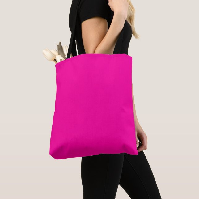 Neon Pink Solid Colour Tote Bag (Close Up)