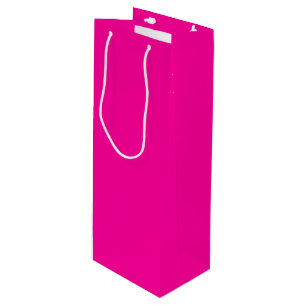 Neon Pink Solid Colour Wine Gift Bag