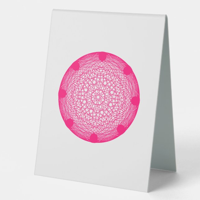 Neon Pink Spiro Table Tent Sign – Customisable (Front)