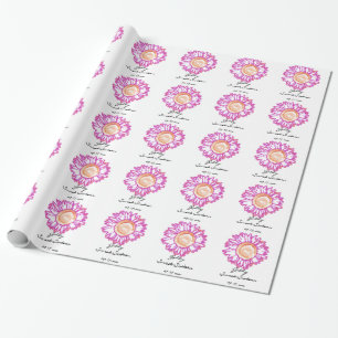 Neon Pink Sunflower Sweet 16 Birthday Wrapping Paper