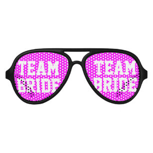 Neon pink Team Bride bachelorette party shades