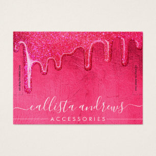 Neon Pink Thick Glitter Drips  Bracelet Display
