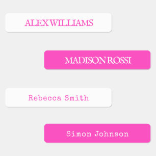 Neon Pink Typewriter   Waterproof Name Labels