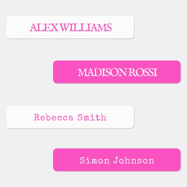 Neon Pink Typewriter | Waterproof Name Labels (Group)