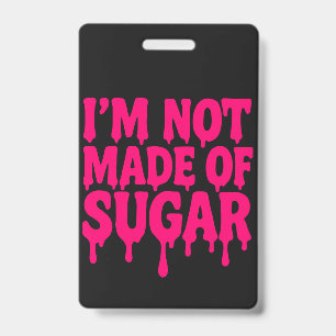 Neon Pink Vertical Badge (Black) – Customisable ID Badge