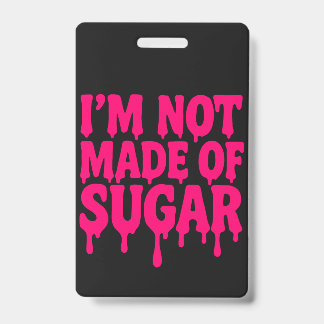 Neon Pink Vertical Badge (Black) – Customisable ID Badge