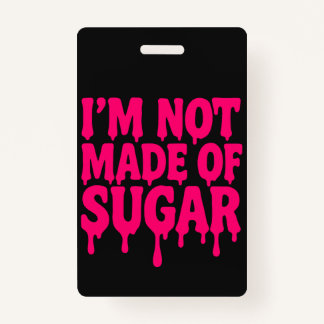 Neon Pink Vertical Badge (Black) – Customisable ID Badge