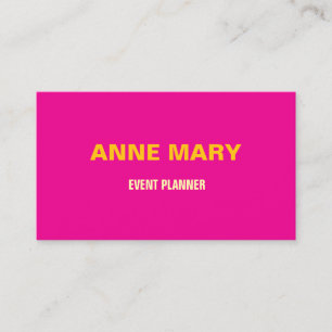 Neon Pink Yellow Orange Professional Event Manager Business Card