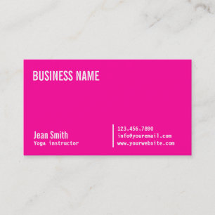 Neon Pink Yoga instructor Business Card