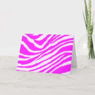 Neon Pink Zebra Card
