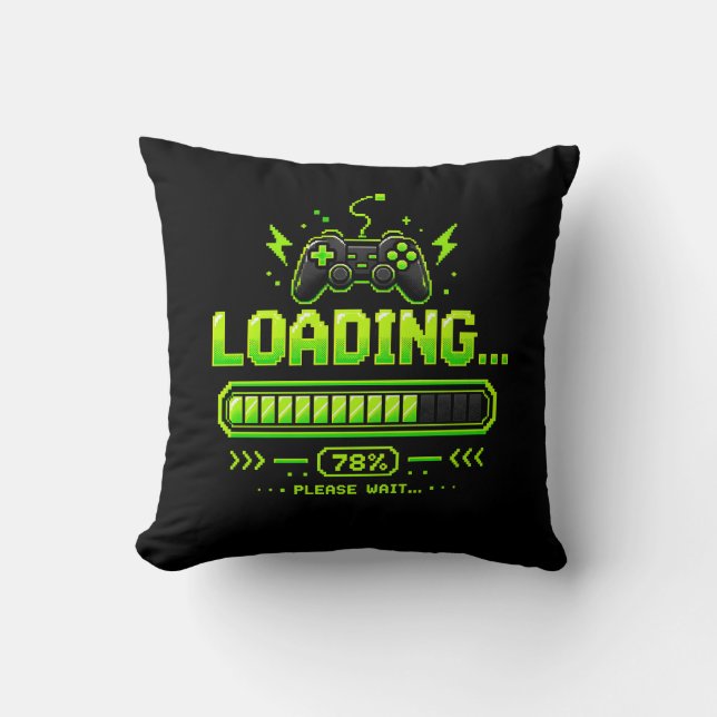 Neon Pixel Art Gamer Controller Cushion (Front)