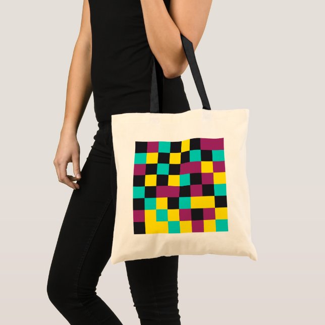 Neon Pixel Pattern Tote Bag (Front (Product))