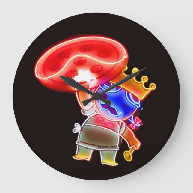 Neon Pizza Pie Clock (Front)