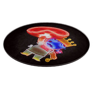 Neon Pizza Pie Cutting Board